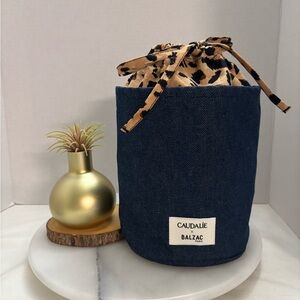 Caudalie x Balzac Paris Pouch Leopard Print Denim